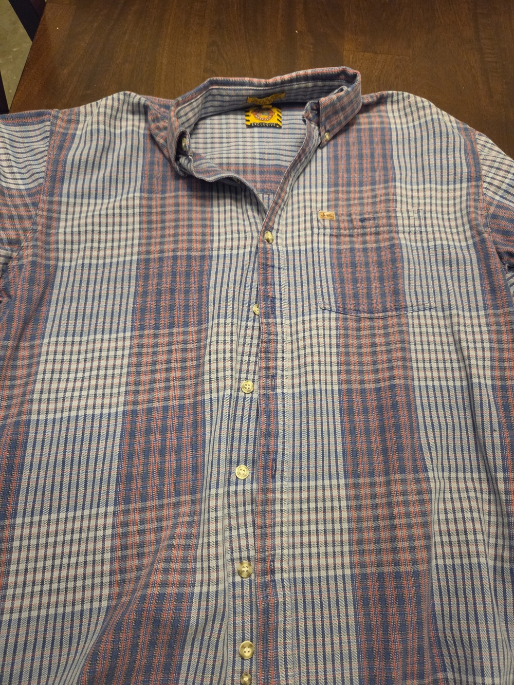 Justin Boots Men's Plaid Button-Down Shirt - Blue & Red